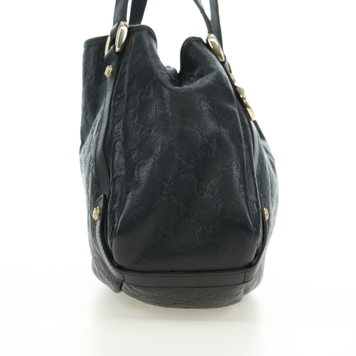 GUCCI Guccissima GG Canvas Abbey Tote Bag Leather Black Gold 130736 Auth 179098V