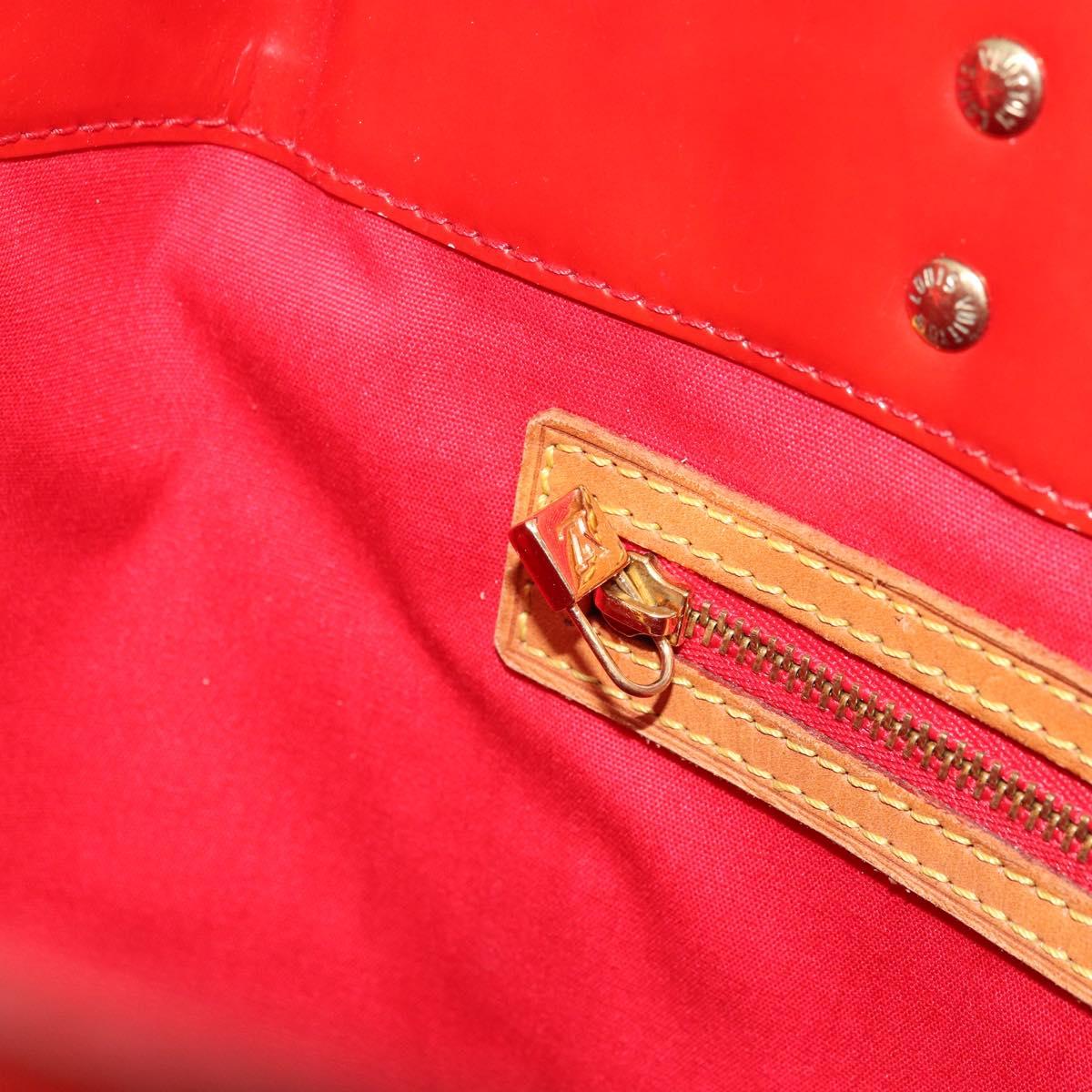 LOUIS VUITTON Monogram Vernis Reade MM Hand Bag Red Rouge M91086 LV Auth 179101