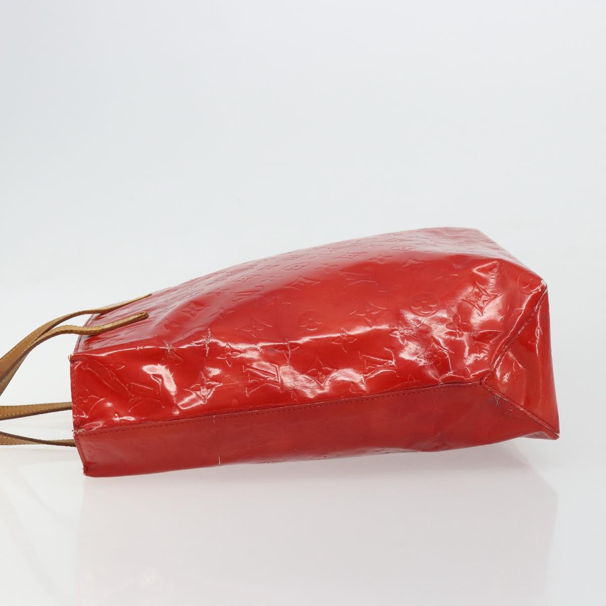 LOUIS VUITTON Monogram Vernis Reade MM Hand Bag Red Rouge M91086 LV Auth 179101