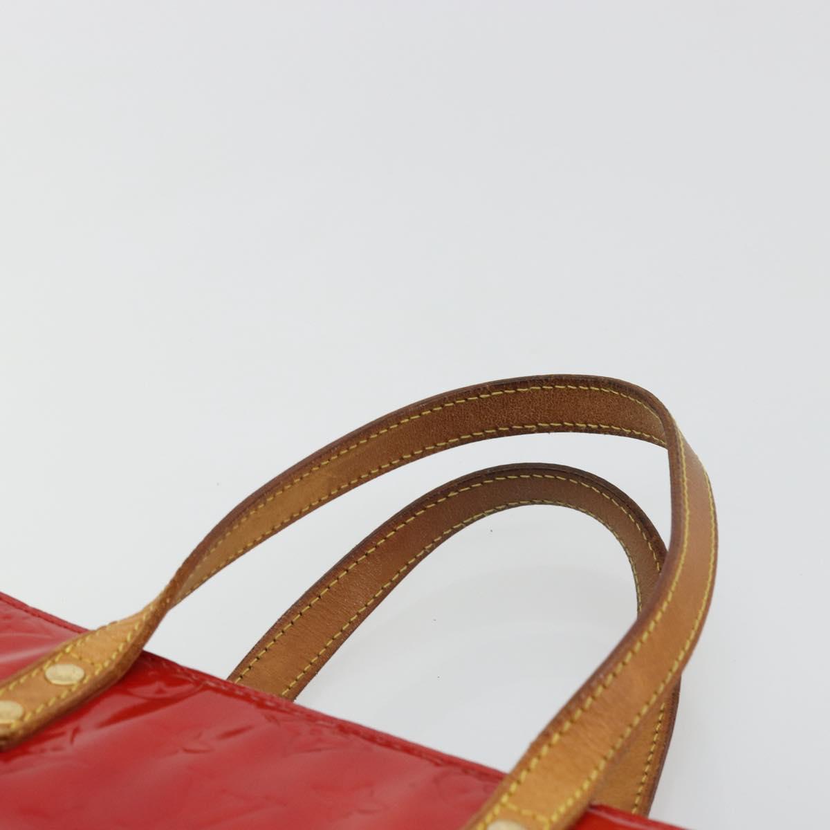 LOUIS VUITTON Monogram Vernis Reade MM Hand Bag Red Rouge M91086 LV Auth 179101