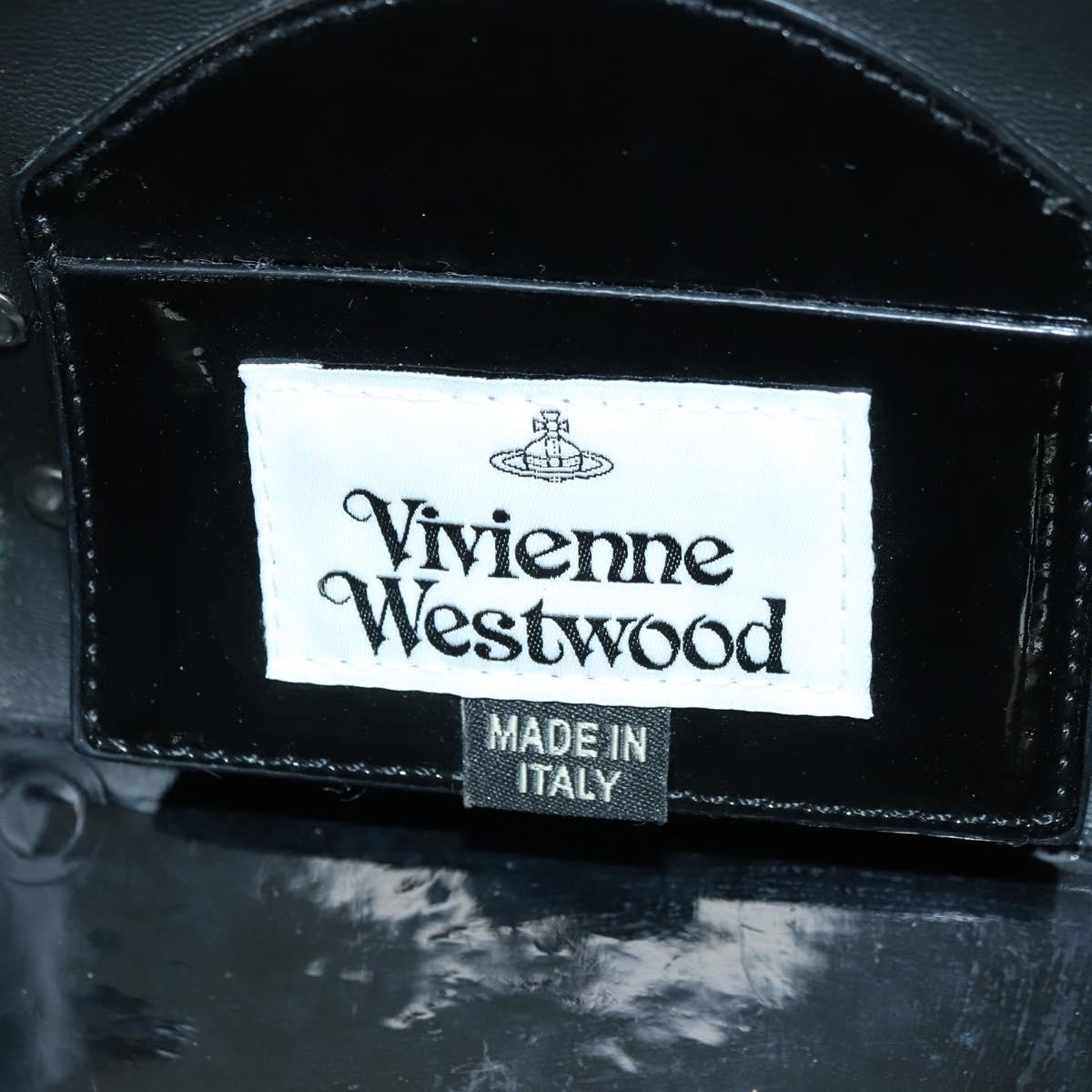 Vivienne Westwood Chain Betty Bag Patent leather 2way Black Silver Auth 179105V