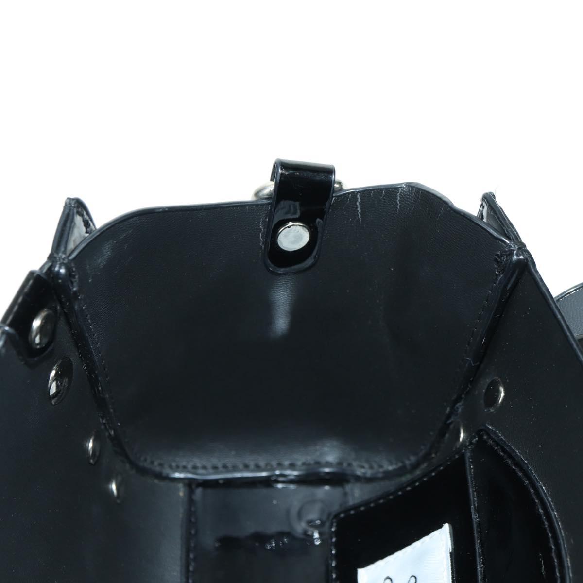 Vivienne Westwood Chain Betty Bag Patent leather 2way Black Silver Auth 179105V