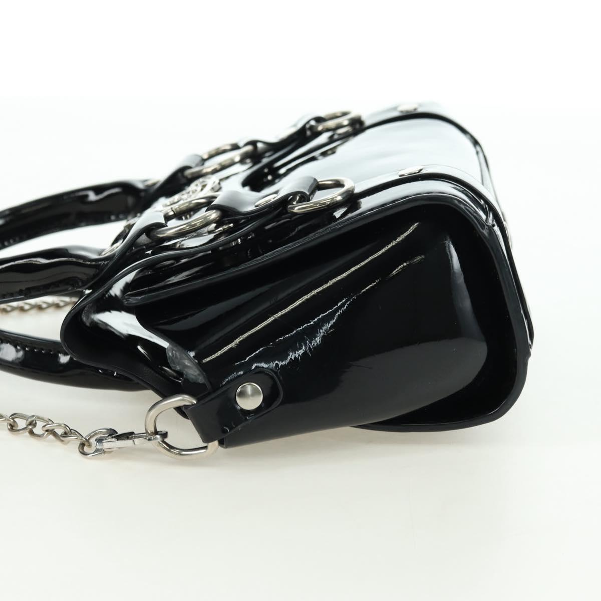 Vivienne Westwood Chain Betty Bag Patent leather 2way Black Silver Auth 179105V