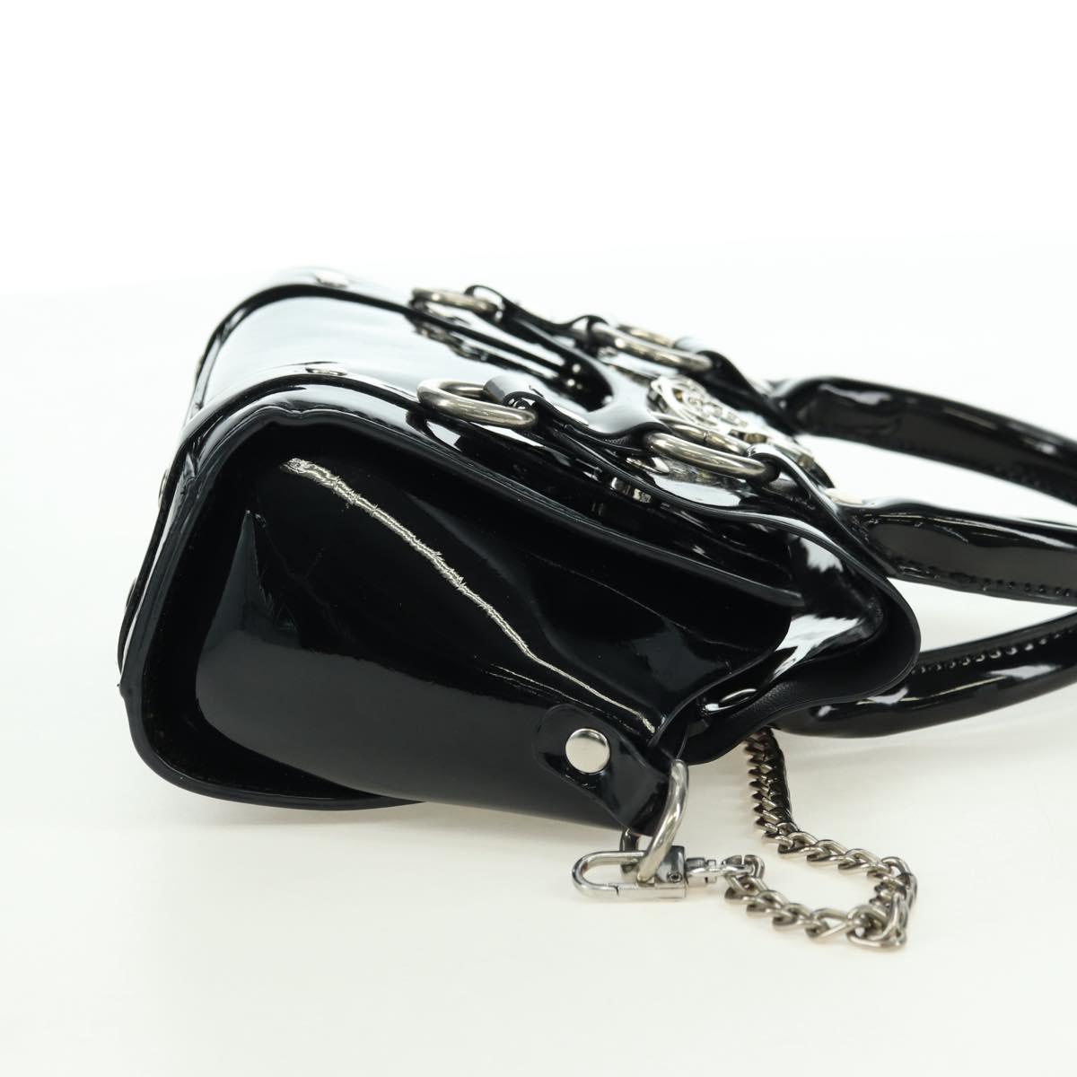 Vivienne Westwood Chain Betty Bag Patent leather 2way Black Silver Auth 179105V
