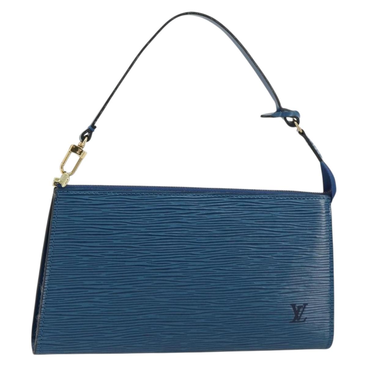 LOUIS VUITTON Epi Pochette Accessoires Pouch Blue M52985 LV Auth 179106A