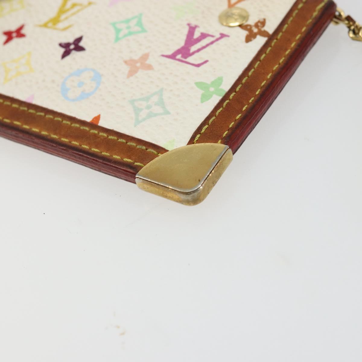LOUIS VUITTON Monogram Multicolor Pochette Cles Purse White M92655 Auth 179112