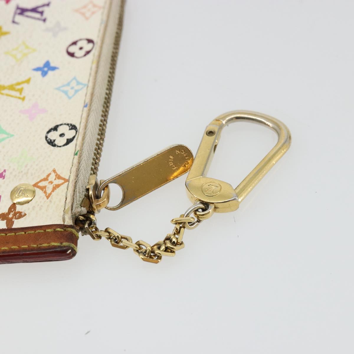 LOUIS VUITTON Monogram Multicolor Pochette Cles Purse White M92655 Auth 179112