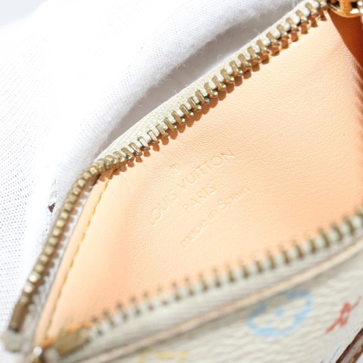 LOUIS VUITTON Monogram Multicolor Pochette Cles Purse White M92655 Auth 179112