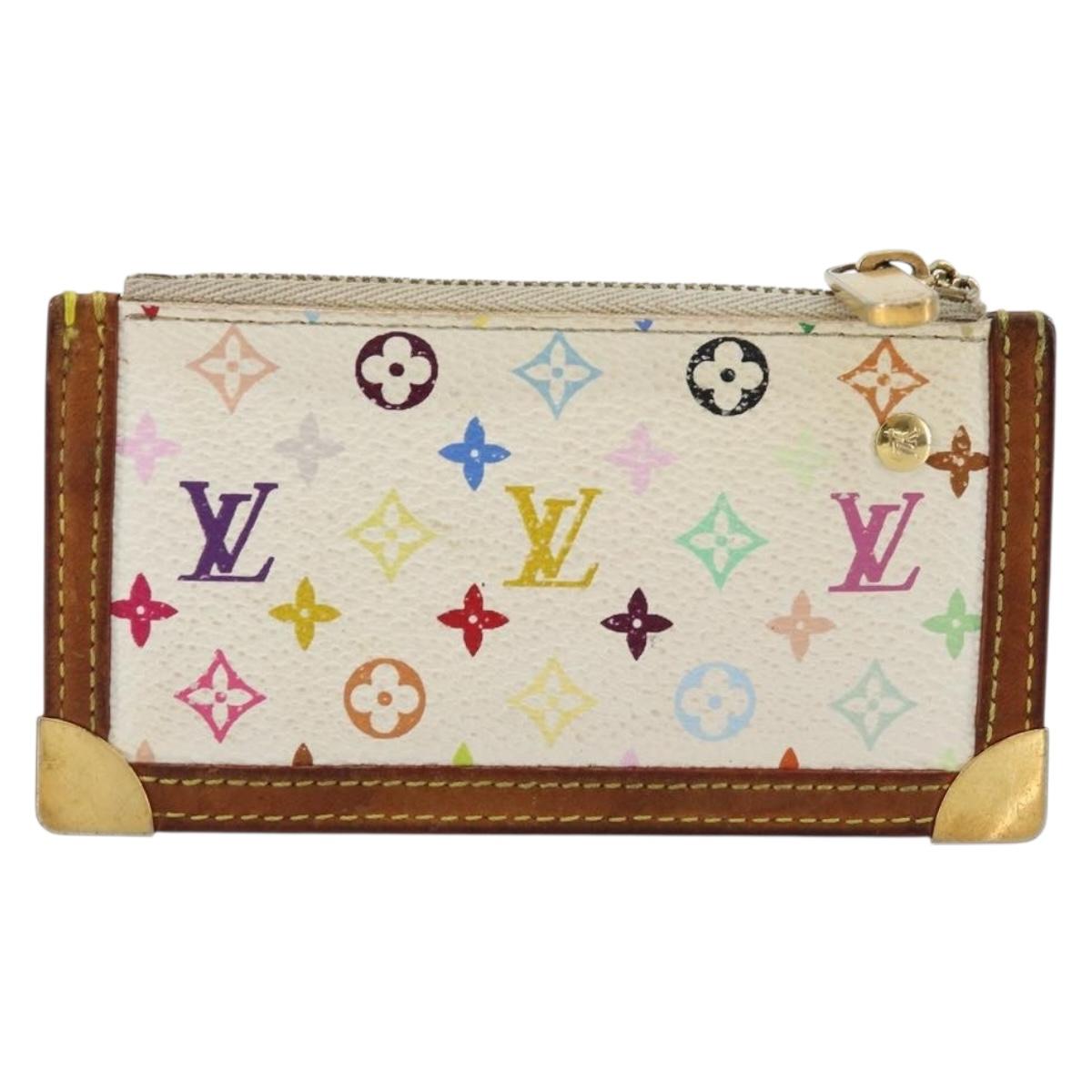 LOUIS VUITTON Monogram Multicolor Pochette Cles Purse White M92655 Auth 179112