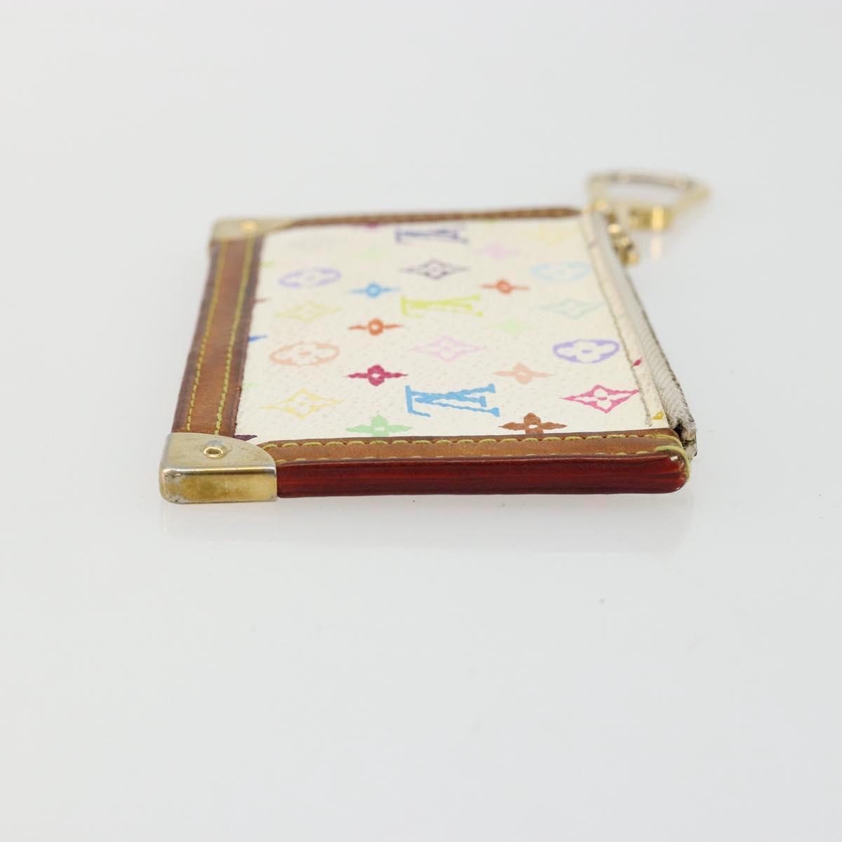 LOUIS VUITTON Monogram Multicolor Pochette Cles Purse White M92655 Auth 179112