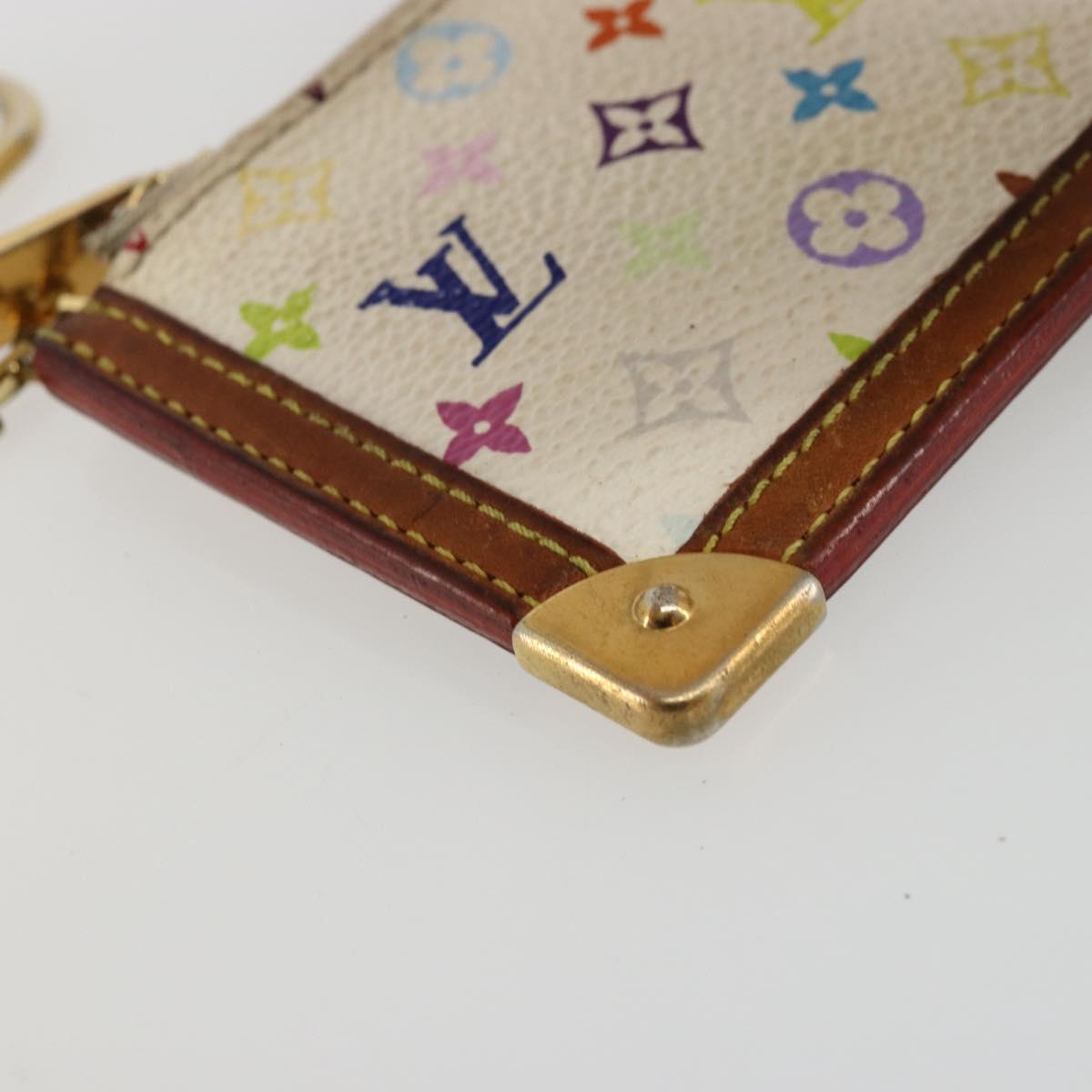 LOUIS VUITTON Monogram Multicolor Pochette Cles Purse White M92655 Auth 179112