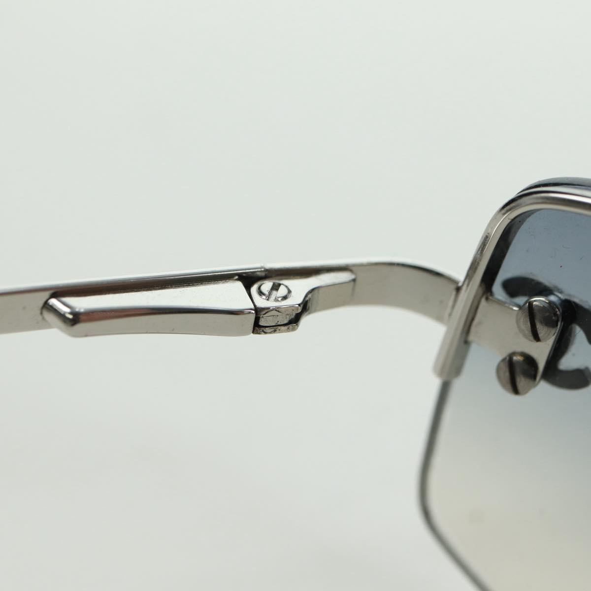 CHANEL COCO Mark Sunglasses metal Silver tone CC Auth 179115V