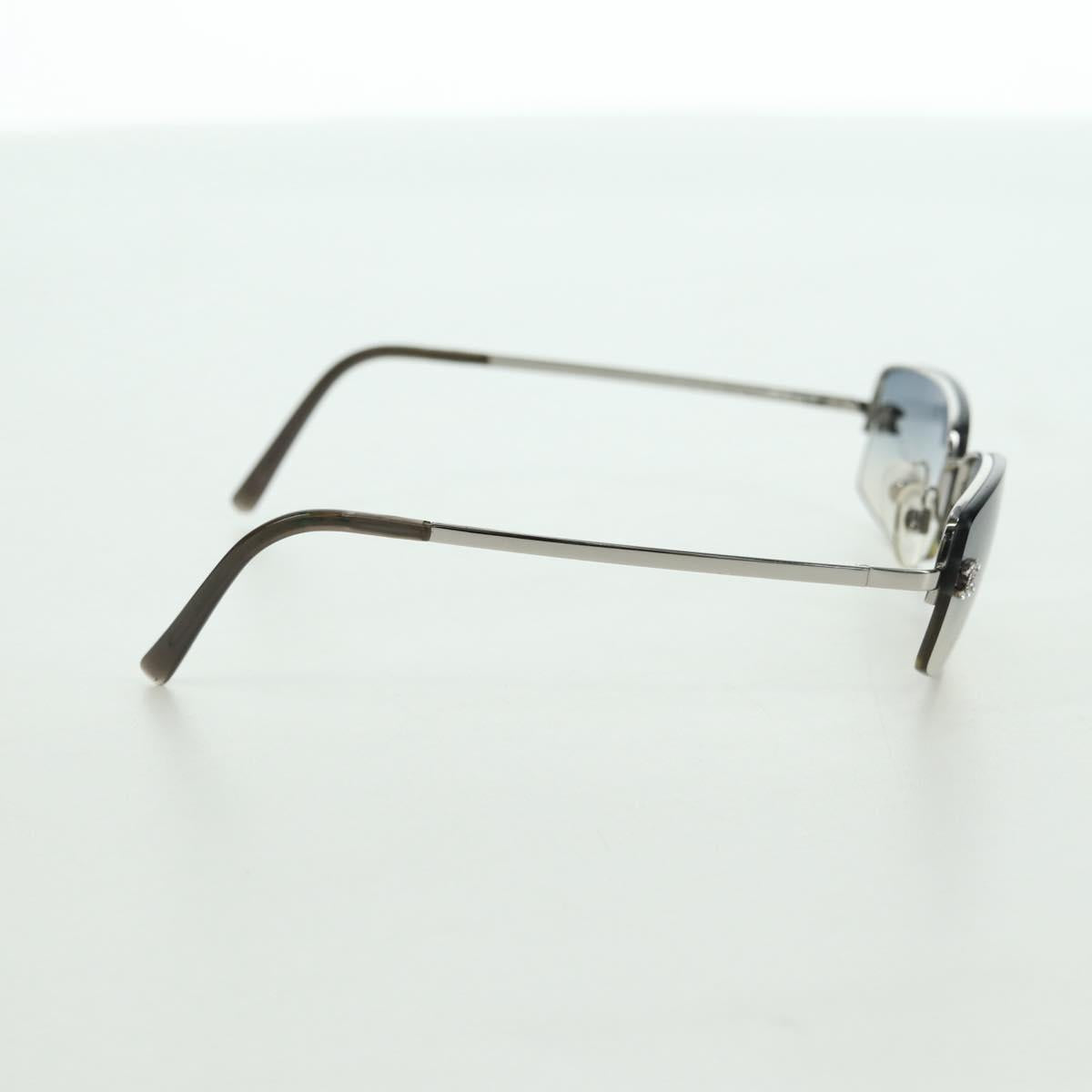 CHANEL COCO Mark Sunglasses metal Silver tone CC Auth 179115V