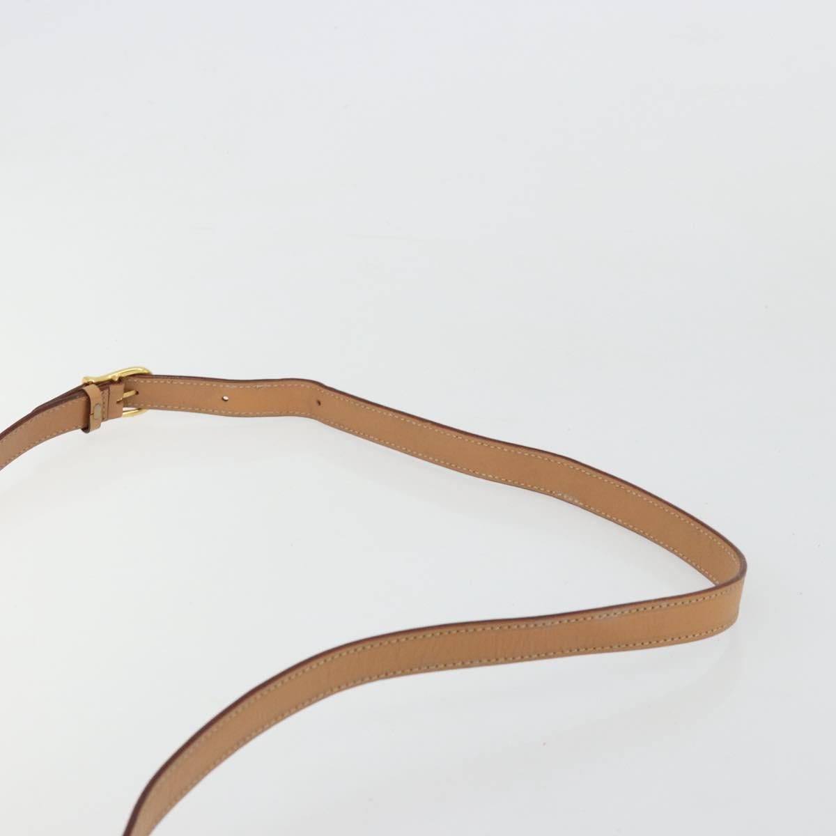 CELINE Macadam Canvas Circle Shoulder Bag PVC Leather Brown Gold Auth 179136A