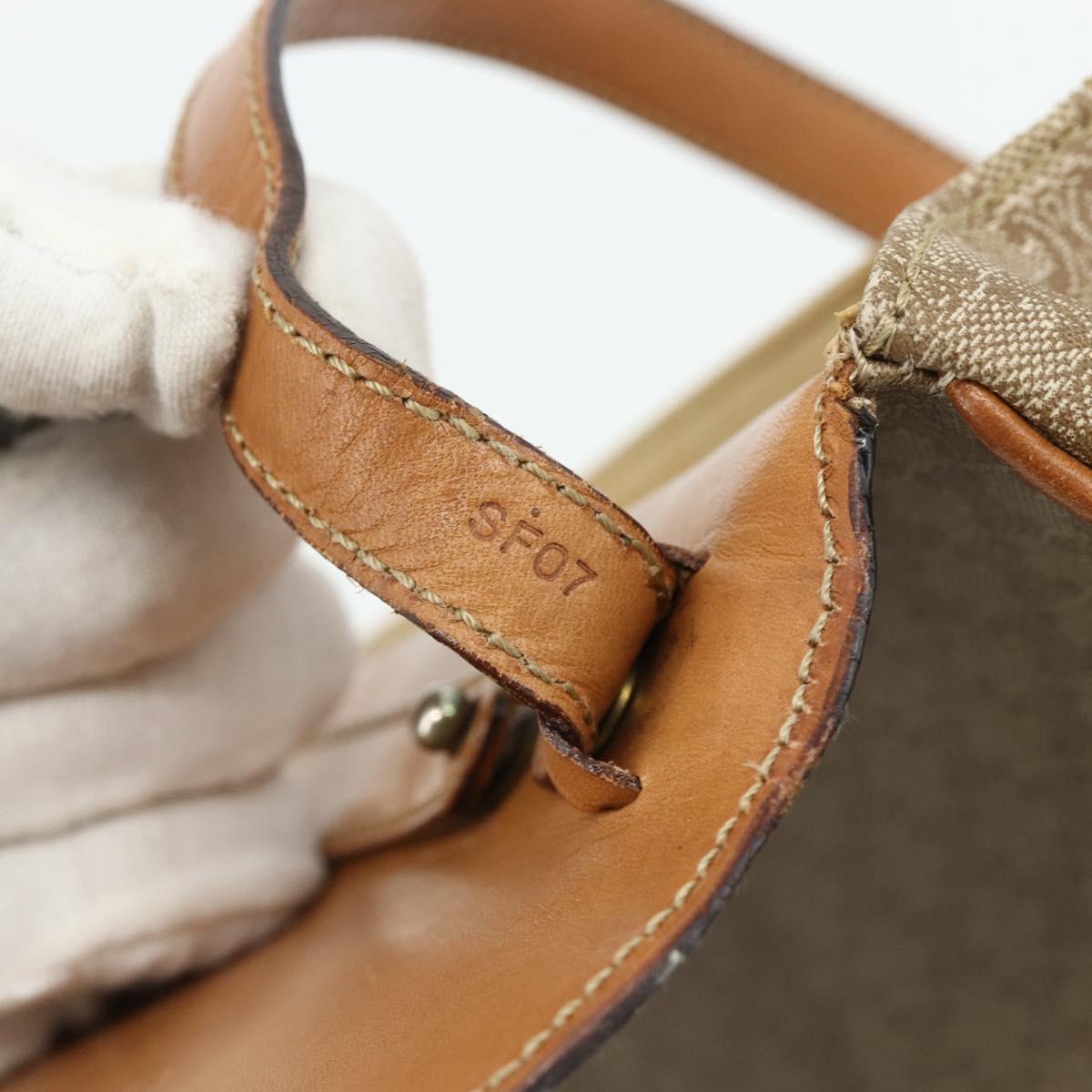 CELINE Macadam Canvas Shoulder Bag PVC Beige Gold Auth 179137