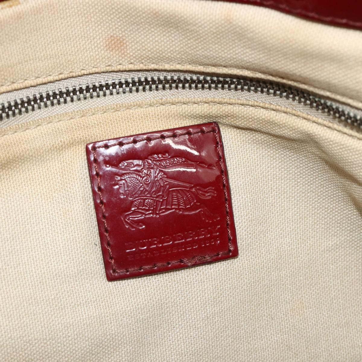 BURBERRY Tote Bag PVC Beige Silver Auth 179142