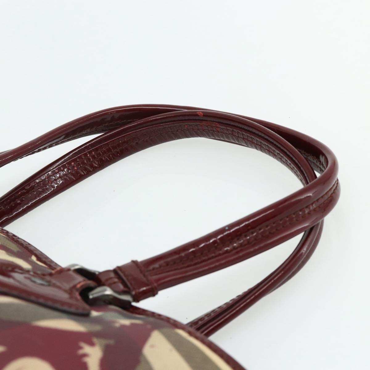 BURBERRY Tote Bag PVC Beige Silver Auth 179142