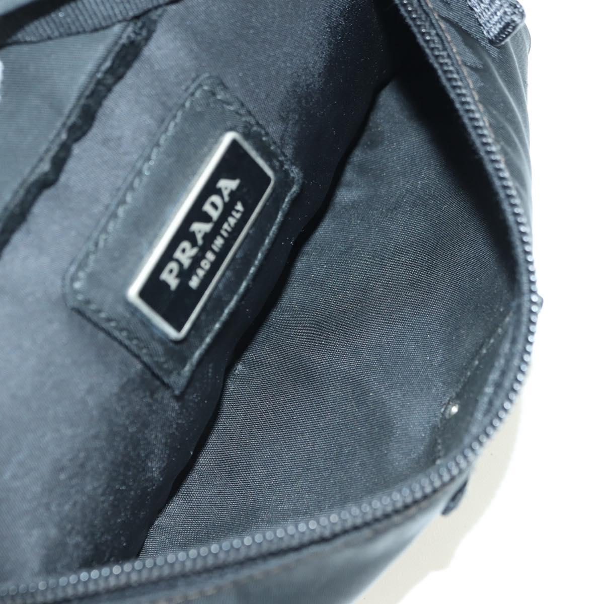 PRADA Body Bag Nylon Black Silver Auth 179145A