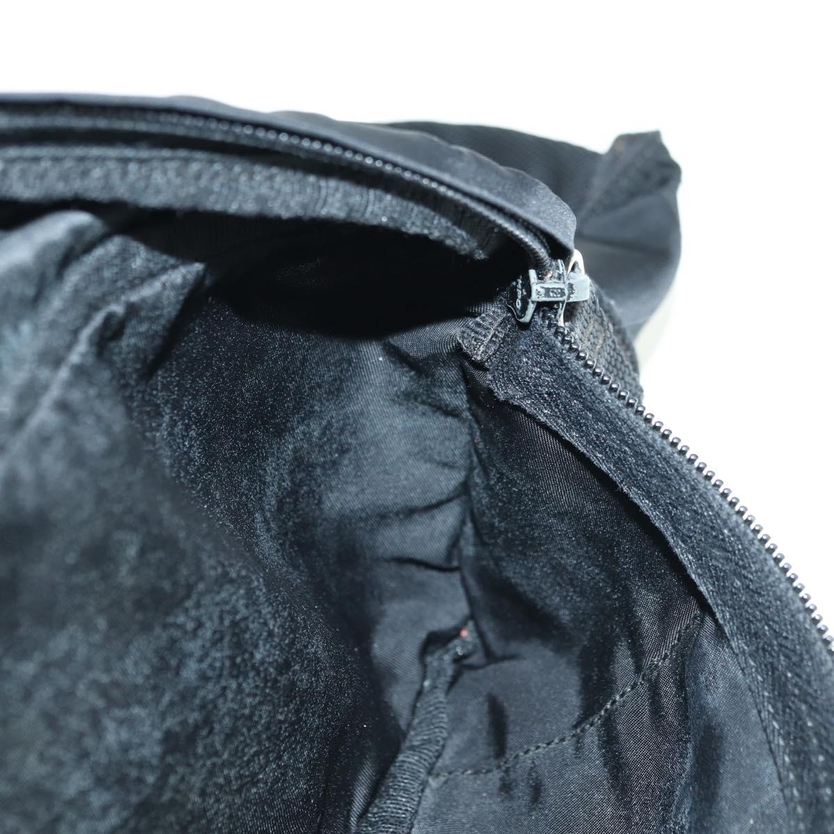 PRADA Body Bag Nylon Black Silver Auth 179145A