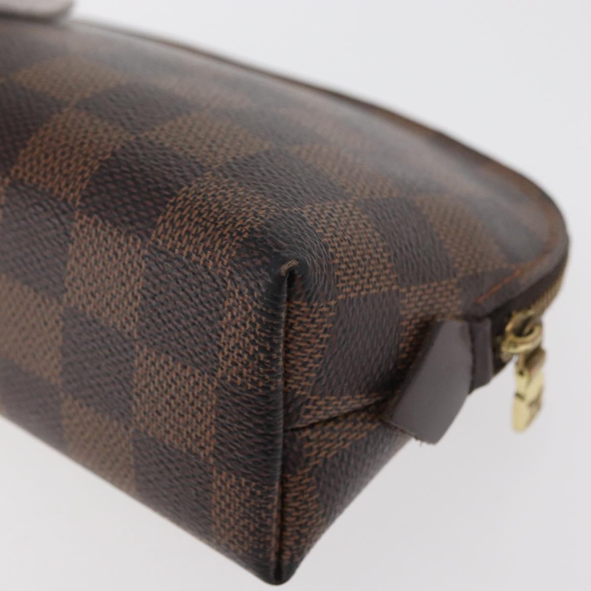 LOUIS VUITTON Damier Ebene Pochette Cosmetic PM Pouch N47516 LV Auth 179147