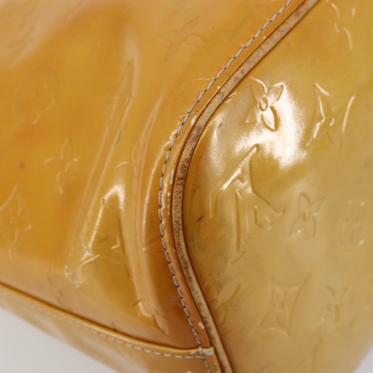 LOUIS VUITTON Monogram Vernis Houston Hand Bag Beige M91004 LV Auth 179150