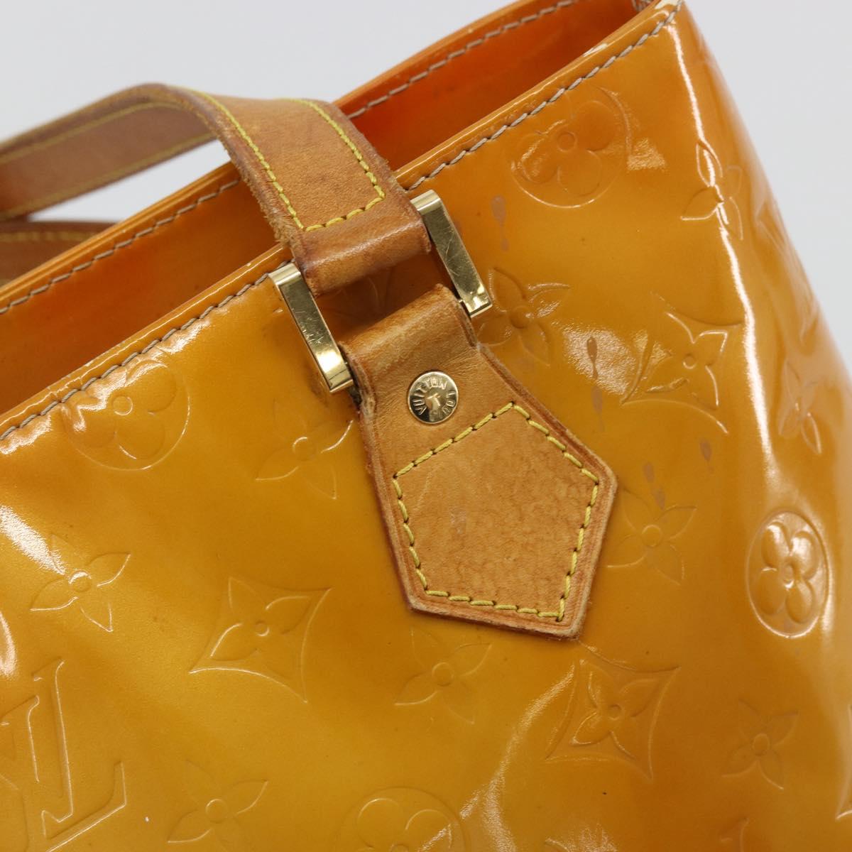LOUIS VUITTON Monogram Vernis Houston Hand Bag Beige M91004 LV Auth 179150
