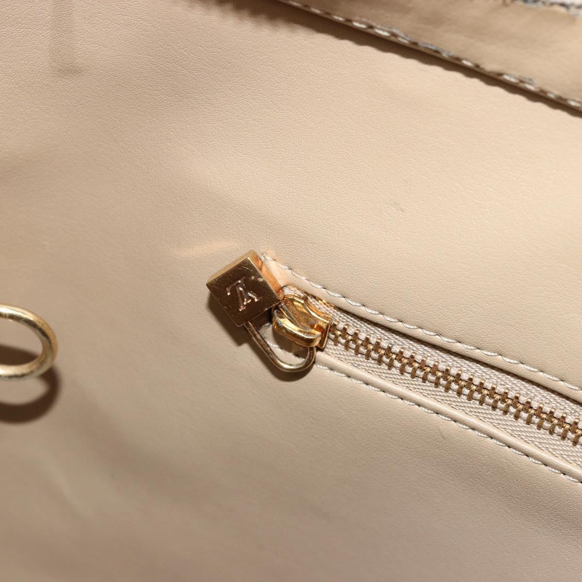 LOUIS VUITTON Monogram Vernis Houston Hand Bag Beige M91004 LV Auth 179150
