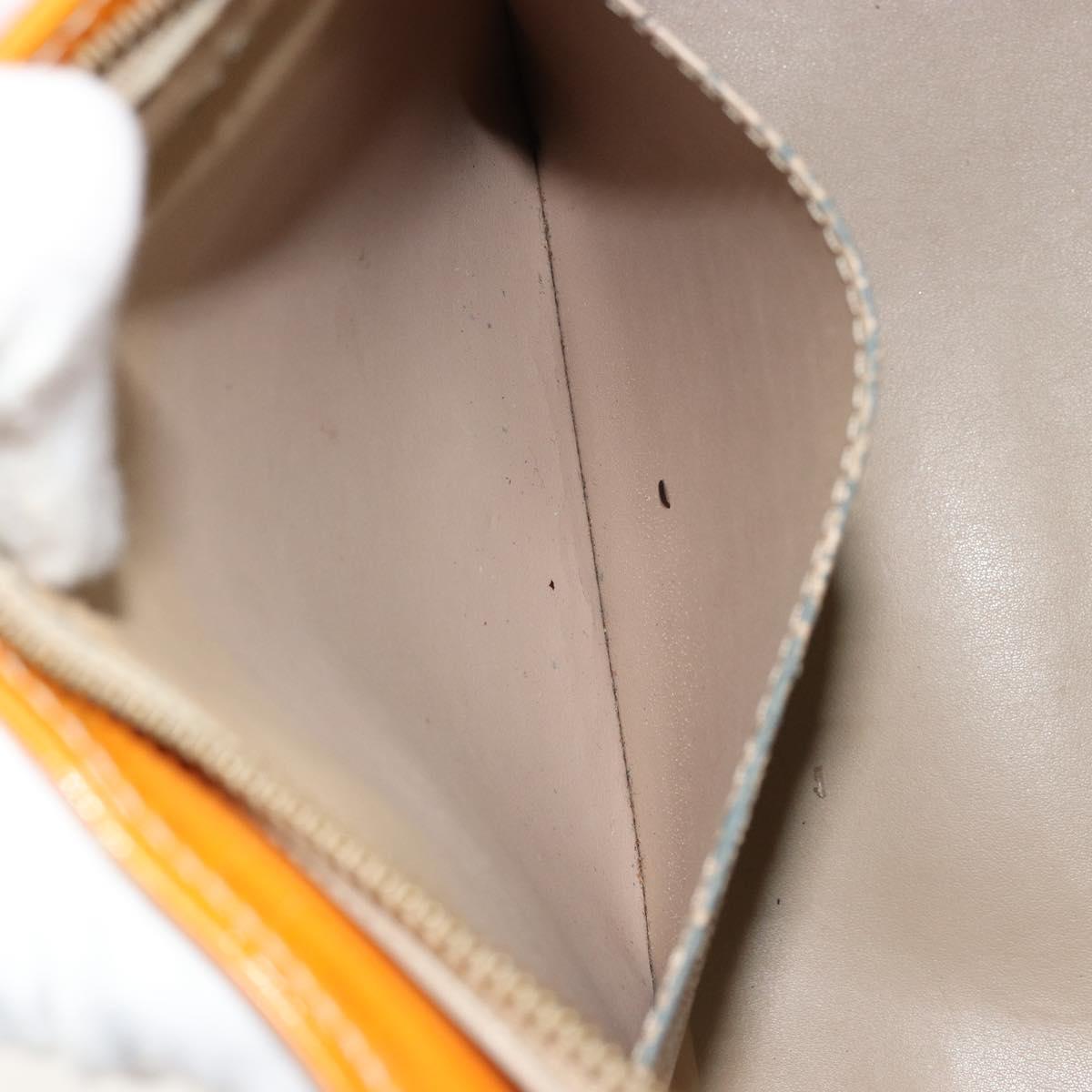 LOUIS VUITTON Monogram Vernis Houston Hand Bag Beige M91004 LV Auth 179150
