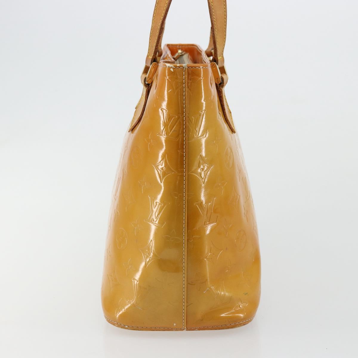 LOUIS VUITTON Monogram Vernis Houston Hand Bag Beige M91004 LV Auth 179150