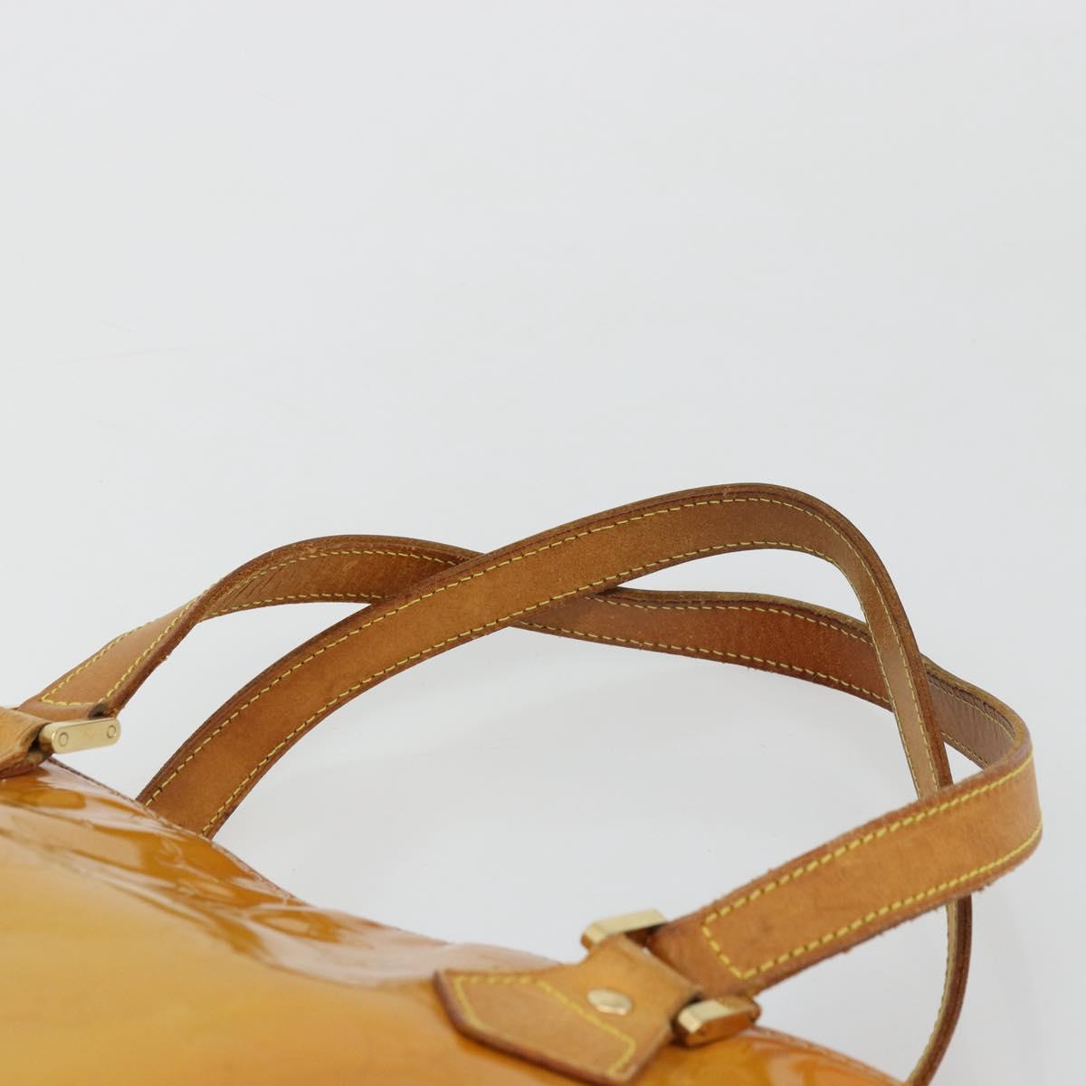 LOUIS VUITTON Monogram Vernis Houston Hand Bag Beige M91004 LV Auth 179150