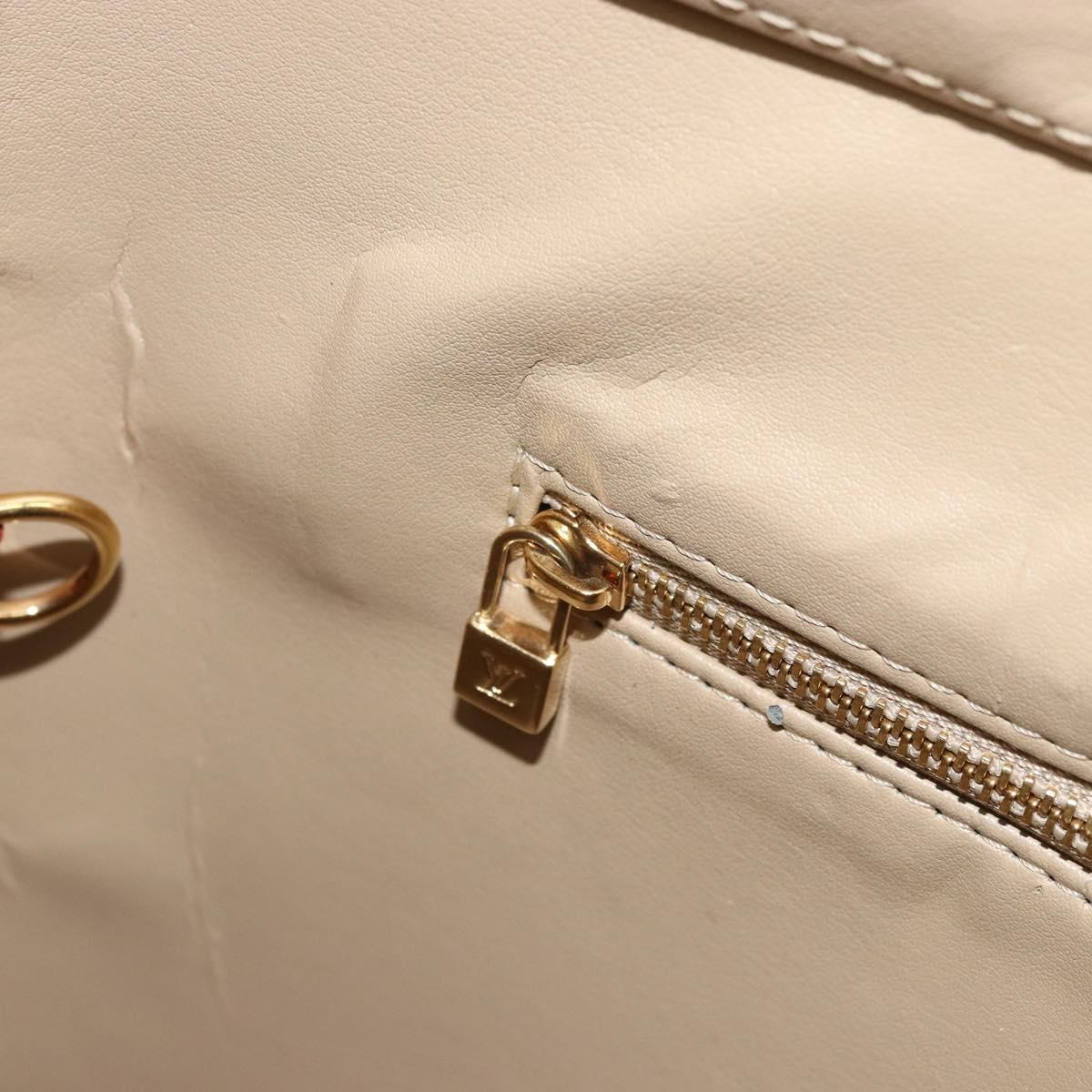LOUIS VUITTON Monogram Vernis Houston Hand Bag Beige M91004 LV Auth 179151