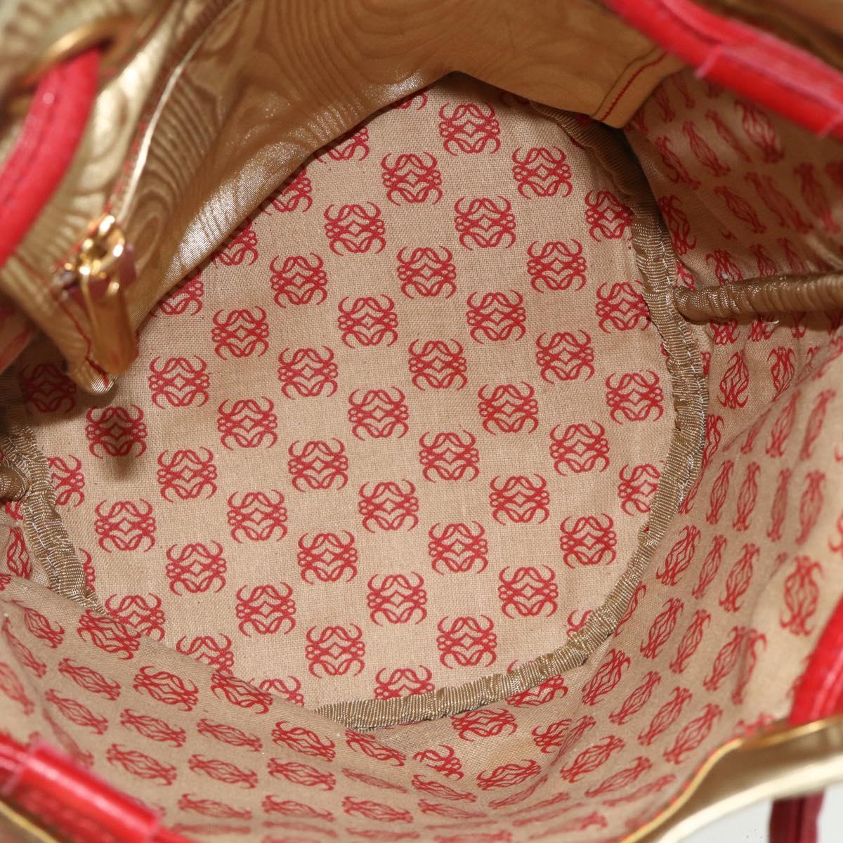 LOEWE Tote Bag Nylon Gold Auth 179154A
