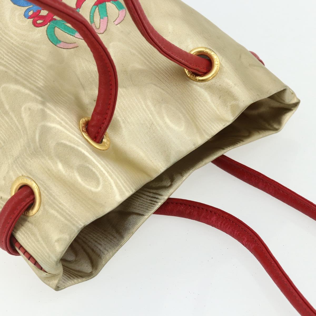 LOEWE Tote Bag Nylon Gold Auth 179154A