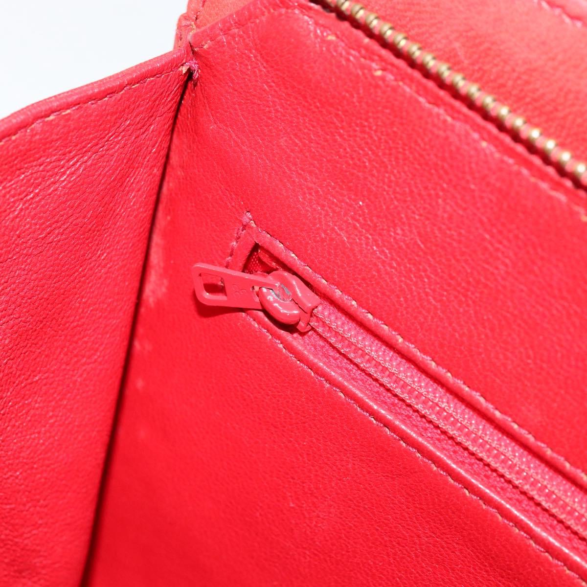CHANEL Matelasse Chain Shoulder Bag Lamb Skin Red Gold CC Auth 179157A