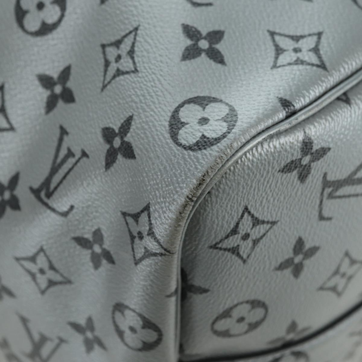 LOUIS VUITTON Monogram Keepall Bandouliere 50 Bag Silver M43848 Auth 179158SAM