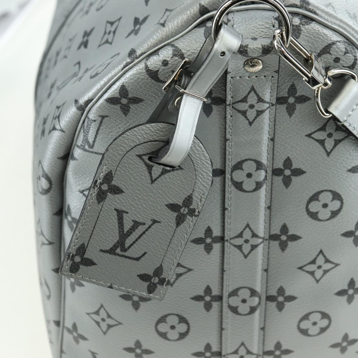 LOUIS VUITTON Monogram Keepall Bandouliere 50 Bag Silver M43848 Auth 179158SAM