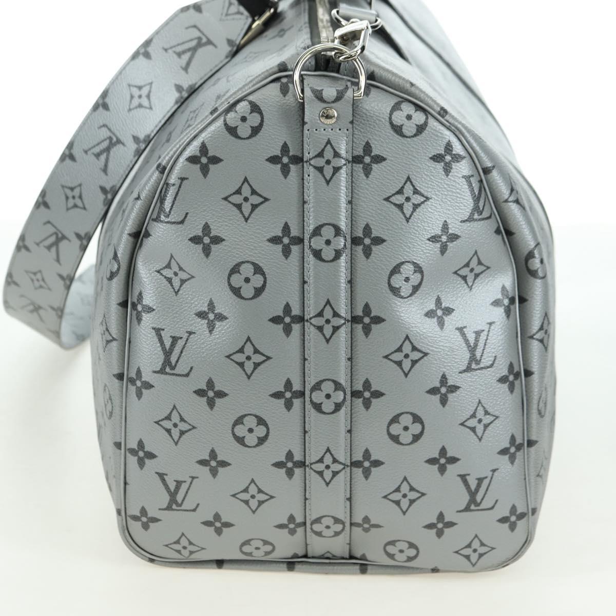 LOUIS VUITTON Monogram Keepall Bandouliere 50 Bag Silver M43848 Auth 179158SAM
