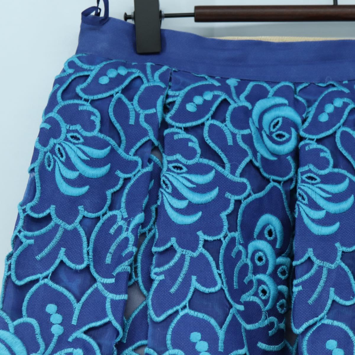 PRADA Skirt Silk Blue Auth 179162A