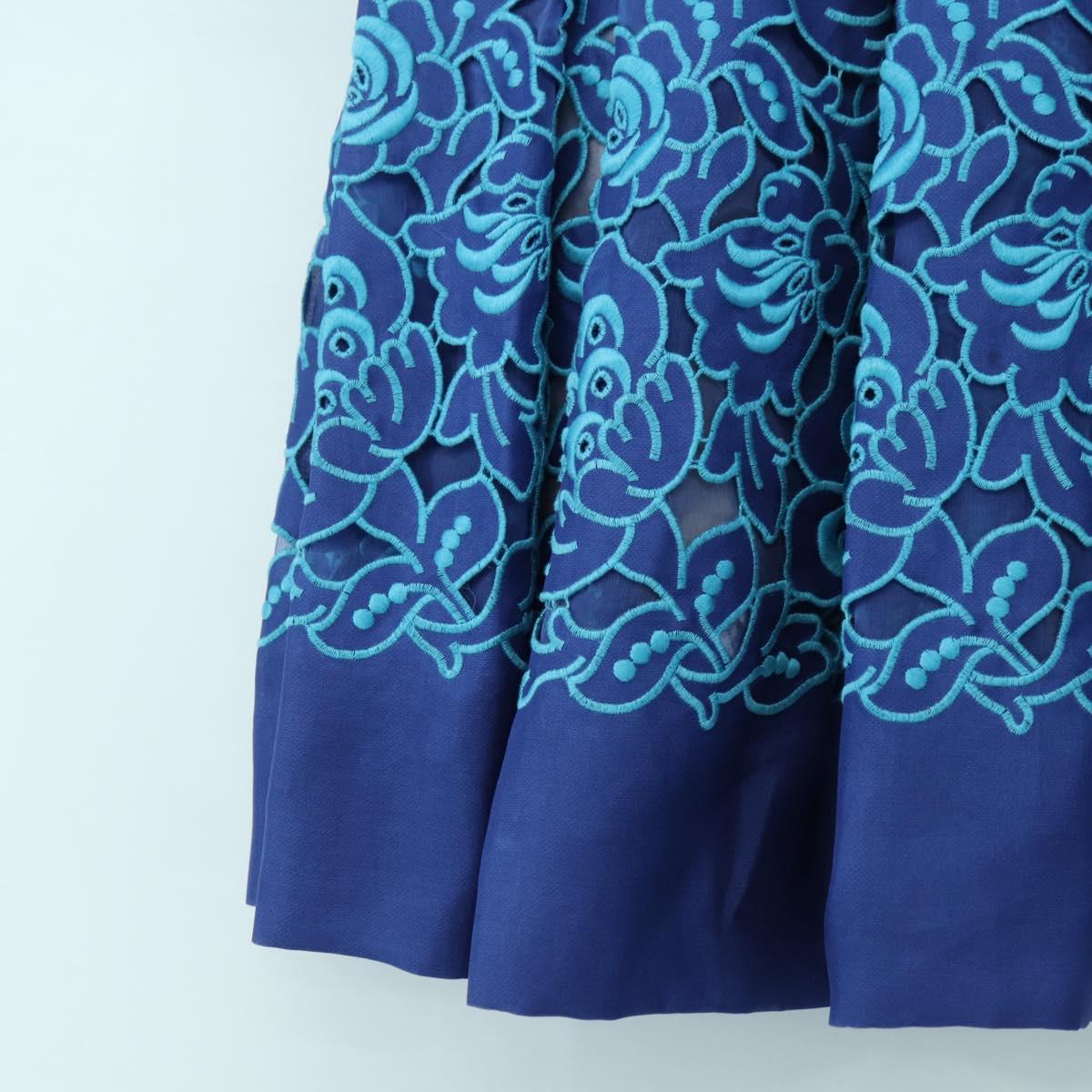 PRADA Skirt Silk Blue Auth 179162A
