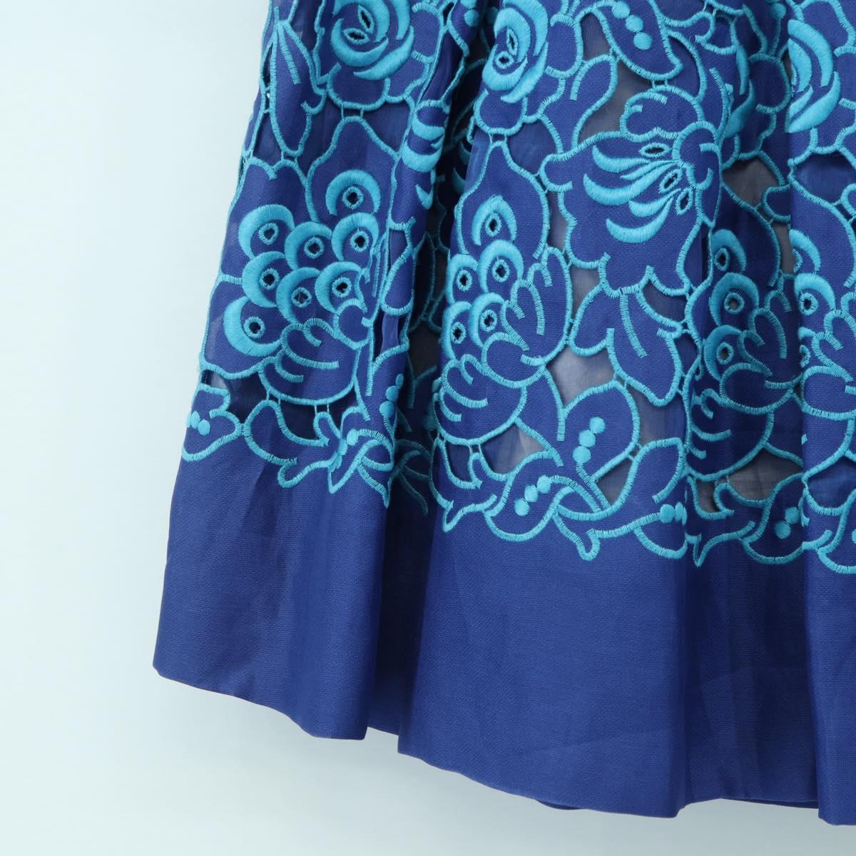 PRADA Skirt Silk Blue Auth 179162A