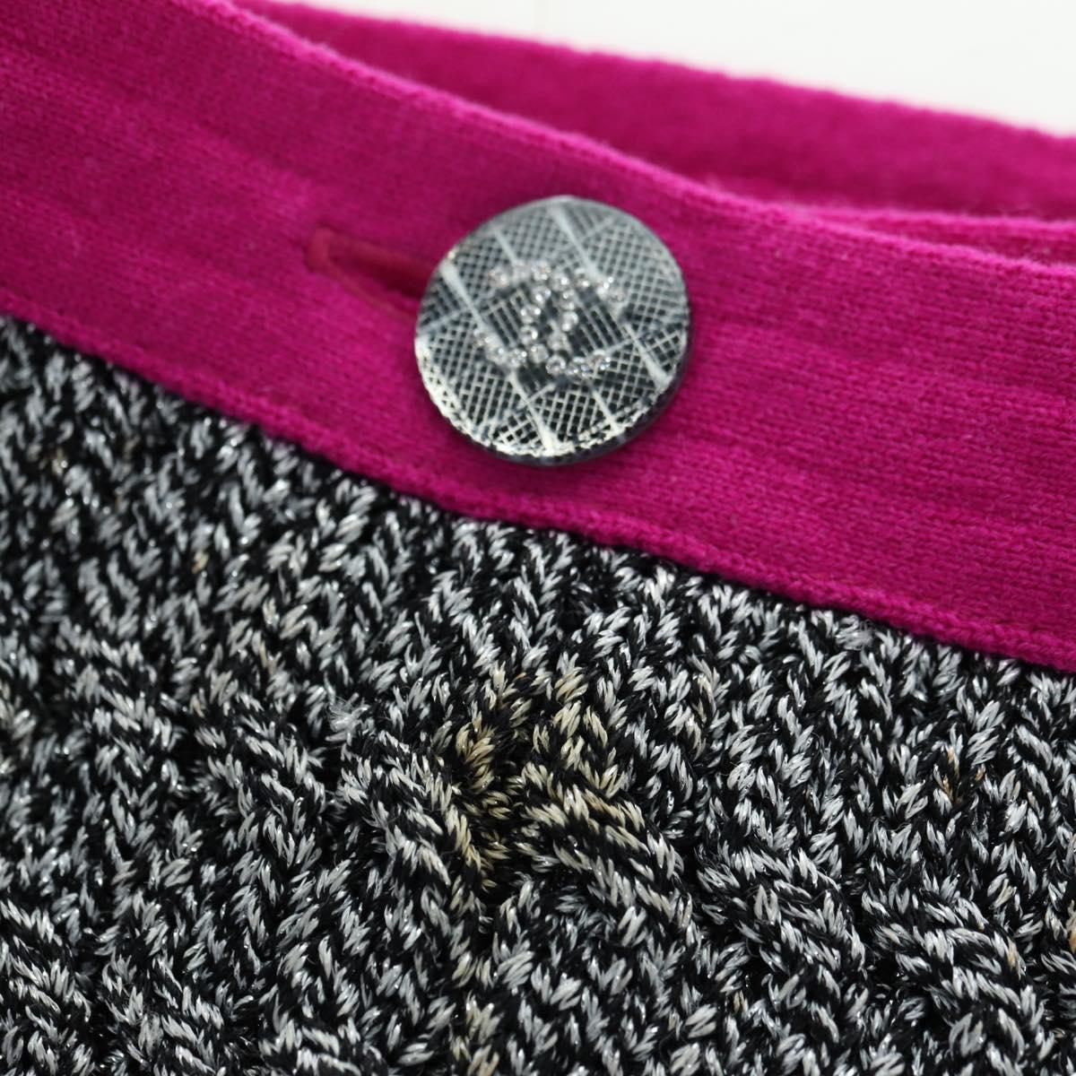 CHANEL Skirt Tweed Gray CC Auth 179163A