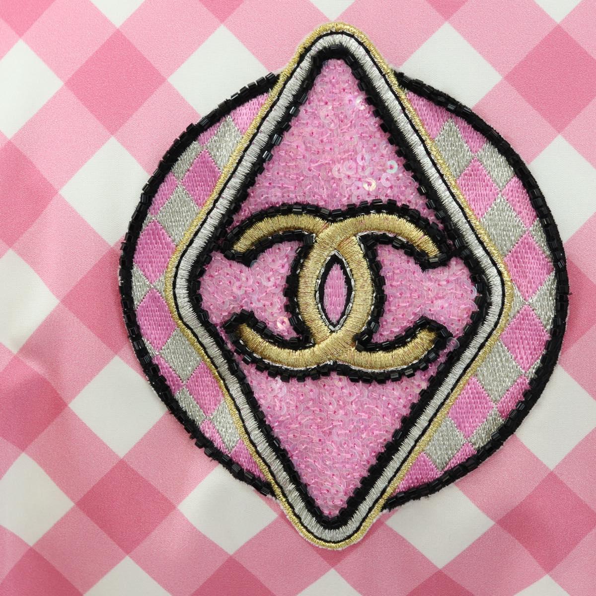 CHANEL Puff Jacket Silk Pink 23C P74093 CC Auth 179165SAM