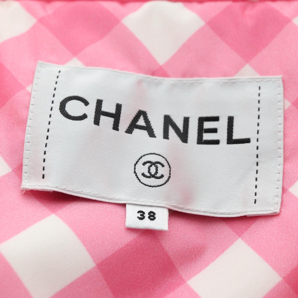 CHANEL Puff Jacket Silk Pink 23C P74093 CC Auth 179165SAM