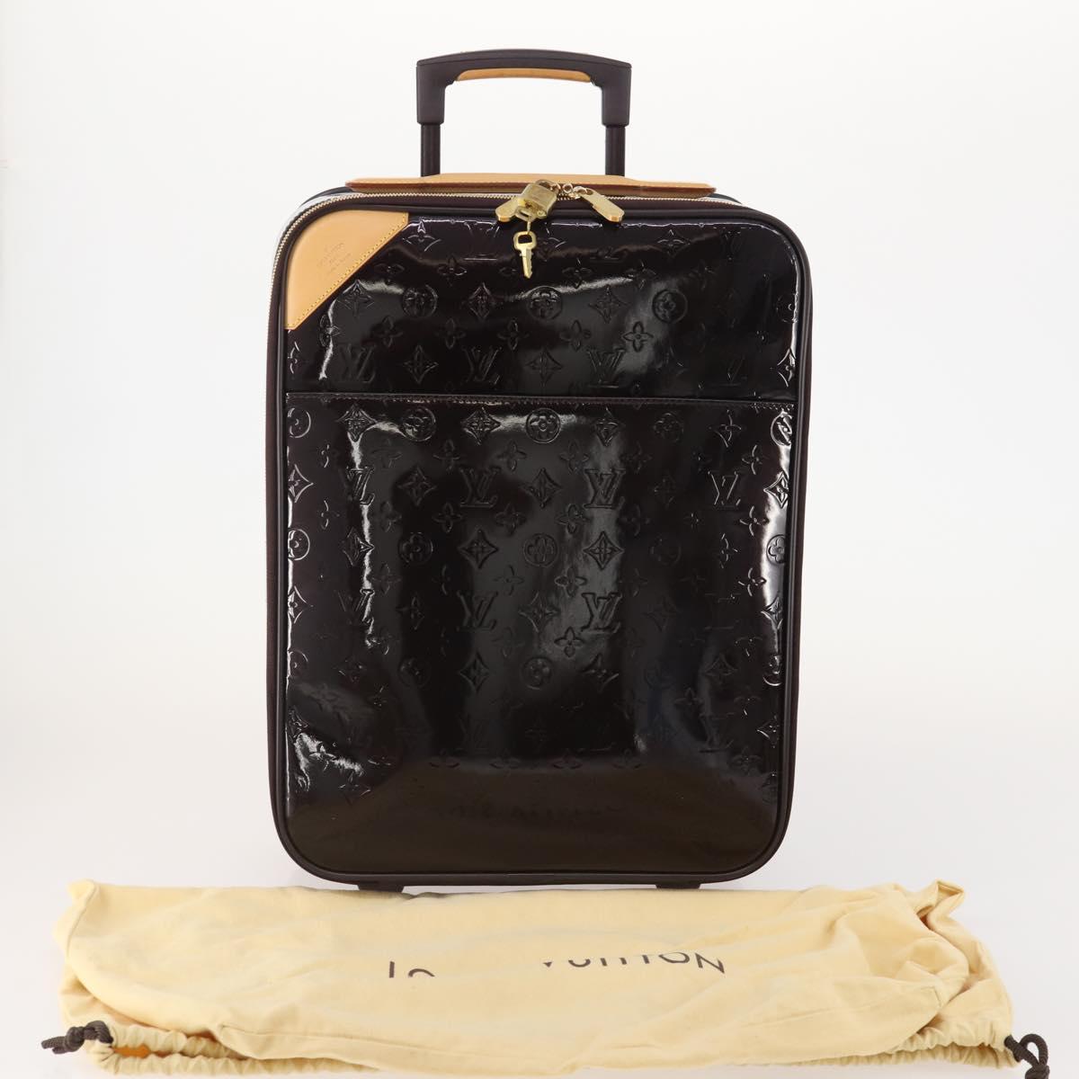 LOUIS VUITTON Monogram Vernis Pegas 45 Suitcase Amarante M91277 LV Auth 179182A