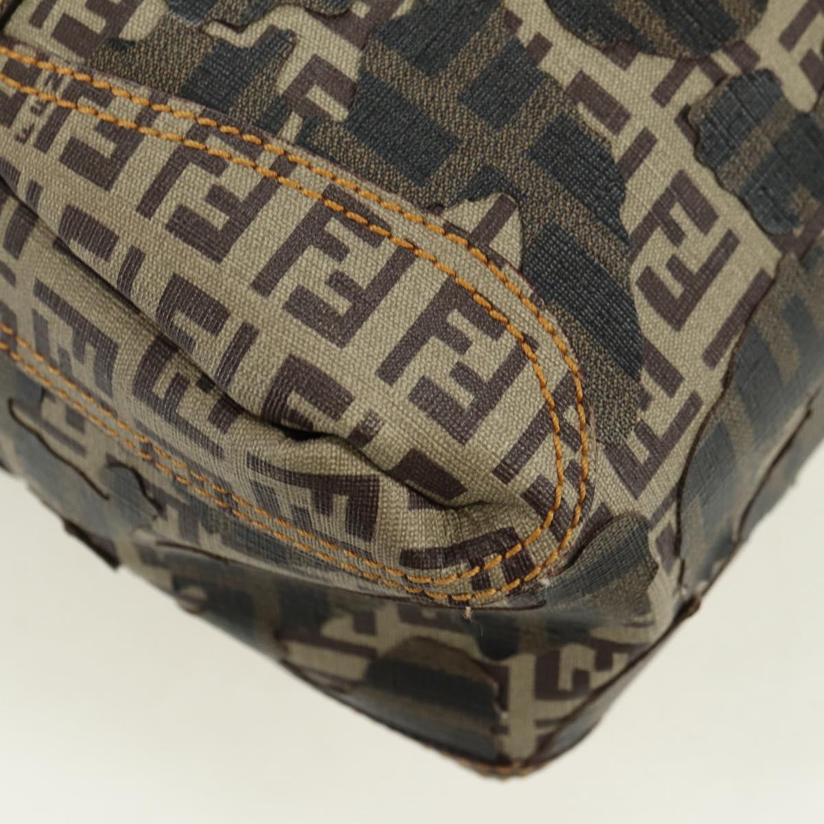 FENDI Zucca Canvas Hand Bag Beige Auth 179203SM