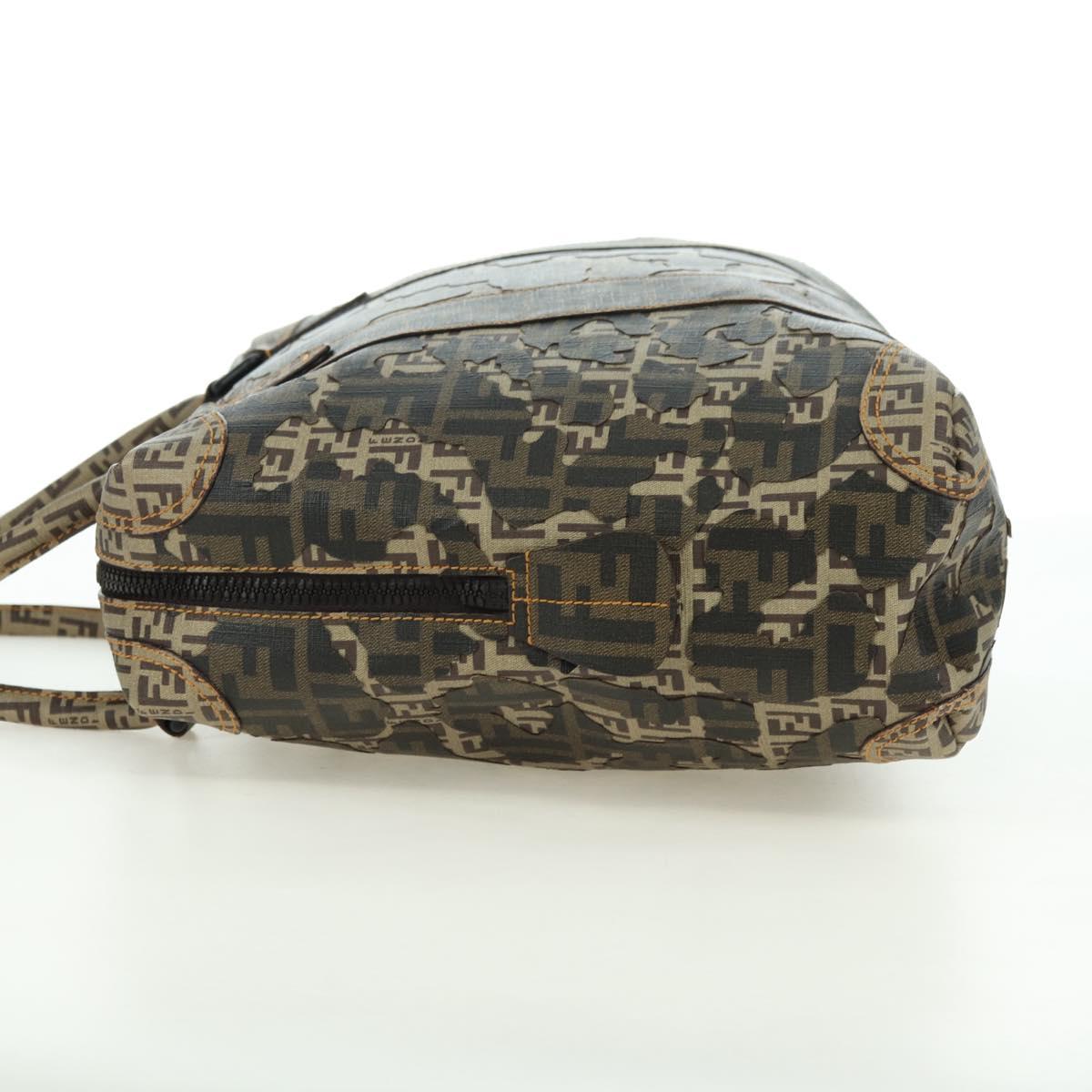 FENDI Zucca Canvas Hand Bag Beige Auth 179203SM