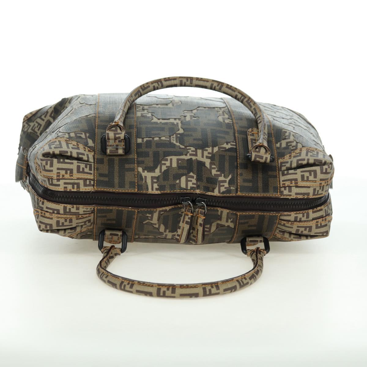 FENDI Zucca Canvas Hand Bag Beige Auth 179203SM