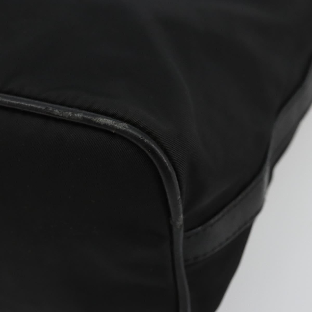PRADA Shoulder Bag Nylon Black Silver Auth 179204A