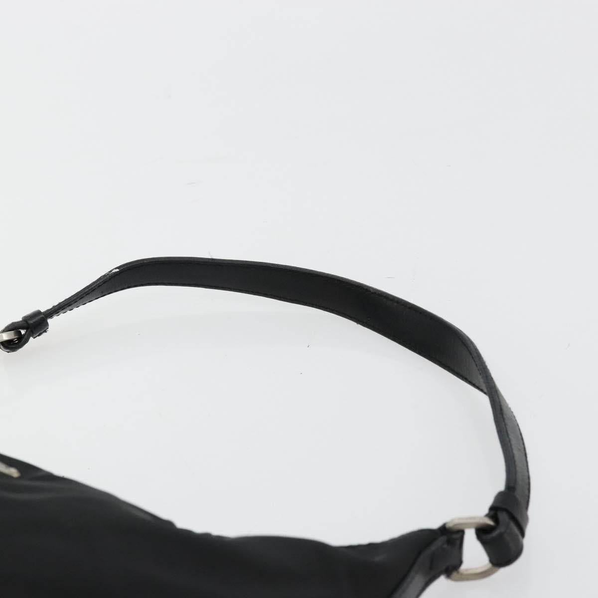 PRADA Shoulder Bag Nylon Black Silver Auth 179204A