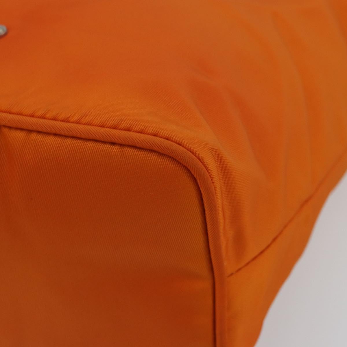 PRADA Shoulder Bag Nylon Orange Silver Auth 179208A